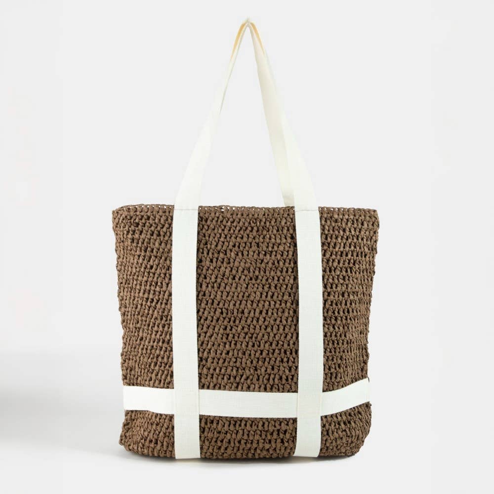 Collections by Fame Accessories - Wholesale Tote Bag - Women's - Straw Braided Hat Carrier Tote Bag7