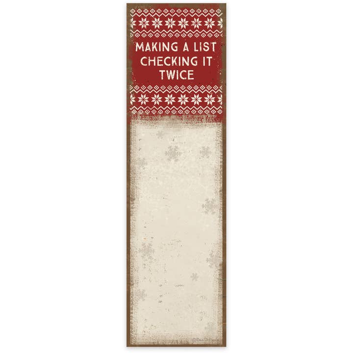 Nordic Making A List Checking It Twice List Pad for wholesale by Primitives by Kathy