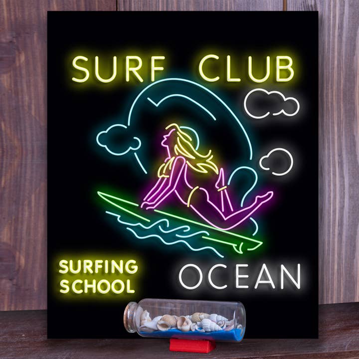 LED Neon Sign Surf Club med fjernbetjening for engroshandel hos Mad About Neon