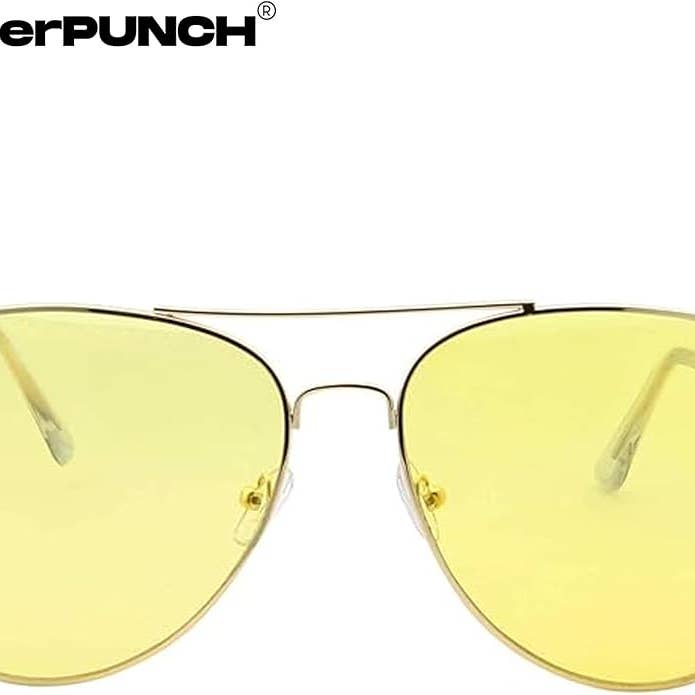 grinderPUNCH – wholesale Sunglasses – Men's – grinderPUNCH Mens Large Aviator Sunglasses - Gold Frame/Yellow Lens4