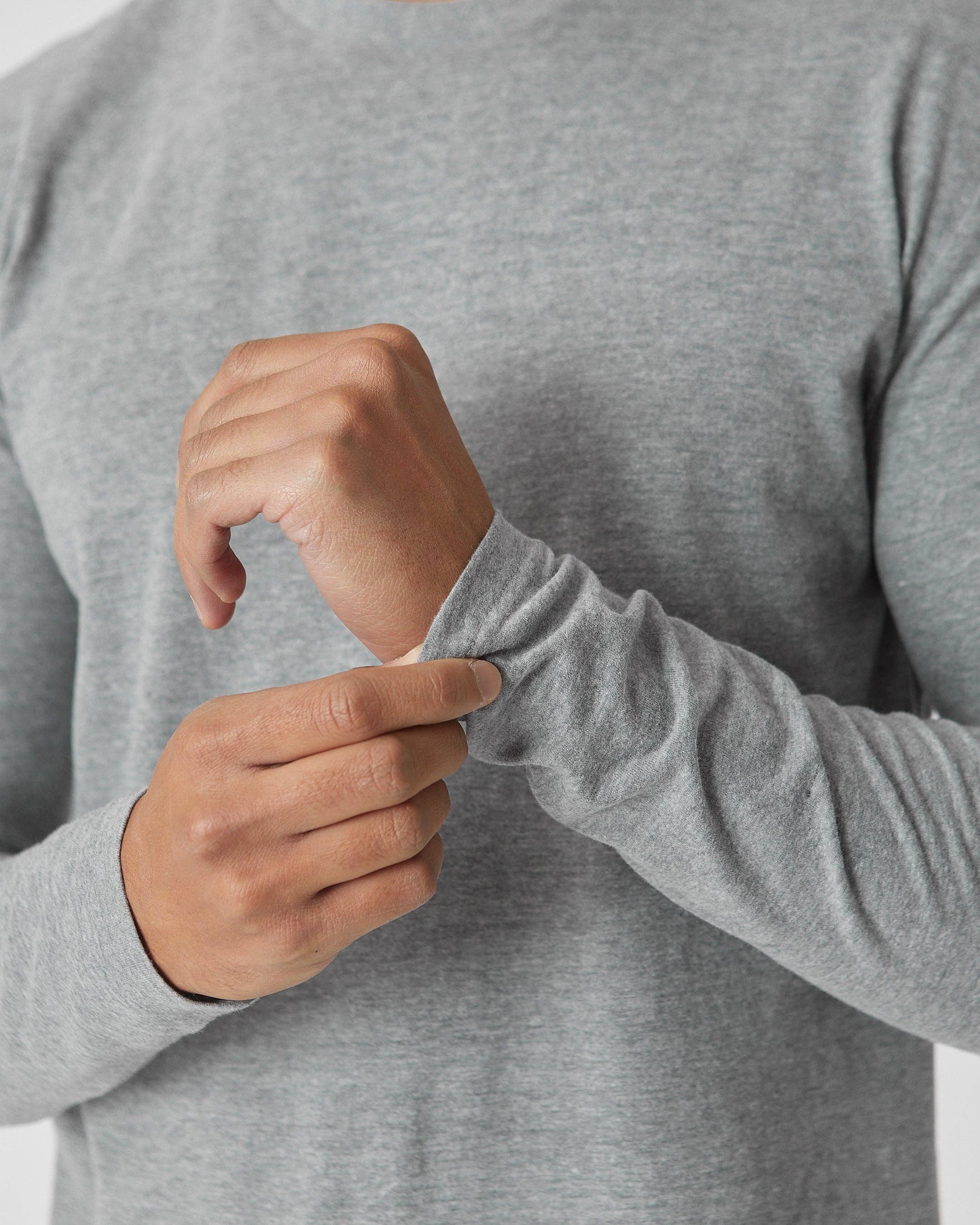 True Classic - Wholesale T-Shirt - Men's - Heather Gray Tall Long Sleeve T-Shirt4