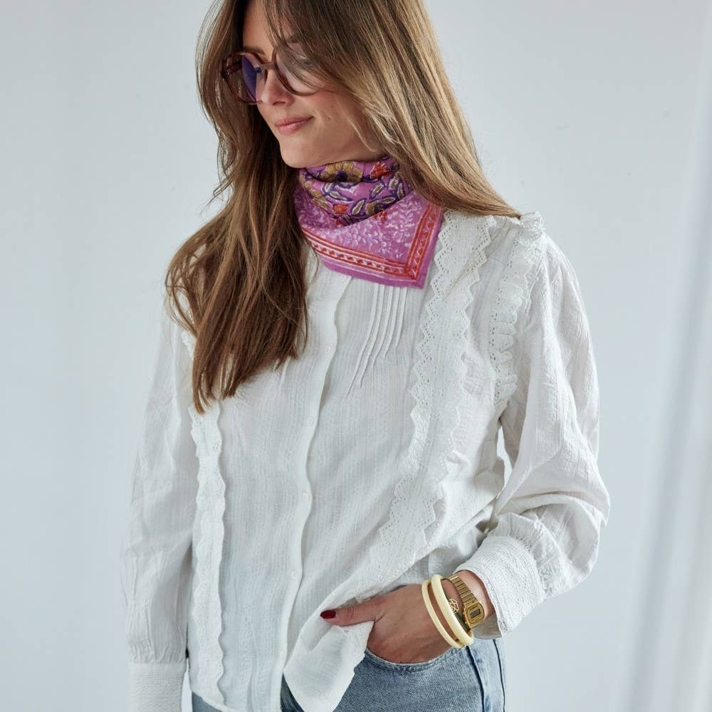 Bonheur du Jour – Blusa - Mulher por atacado – Blusa feminina Isla branca6