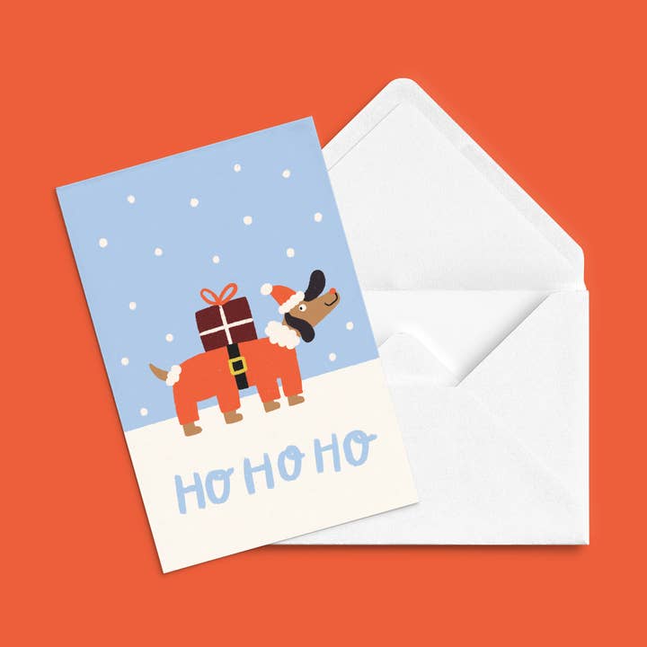 Carte d'auguri 'Cane di Natale' per la vendita all'ingrosso da parte di Anne-Julie Dudemaine