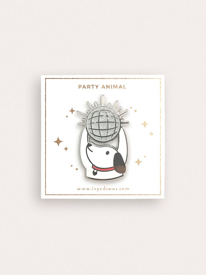 Pino de esmalte disco dog por atacado de Ivycdraws