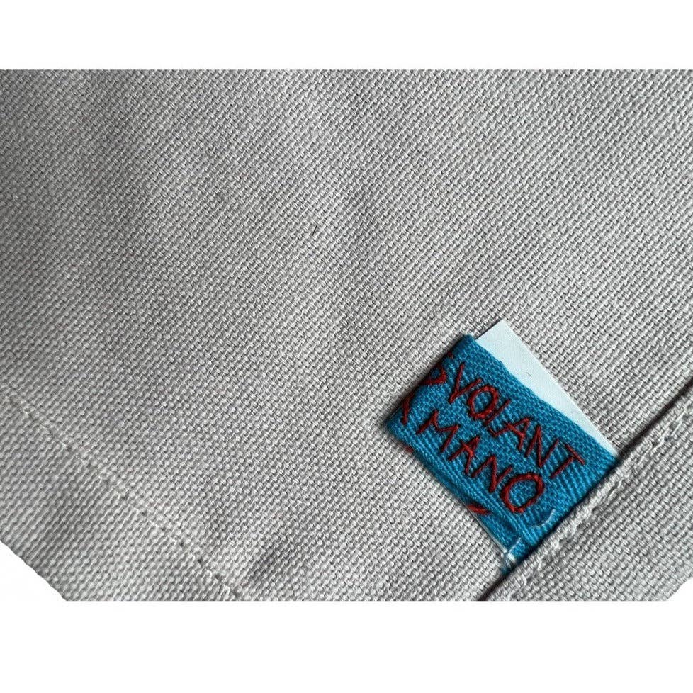 Volants Volant - Wholesale Dinner & Cloth Napkin - Hand embroidered 'spaghetti chicken and salad' powder-pink cotton napkin1