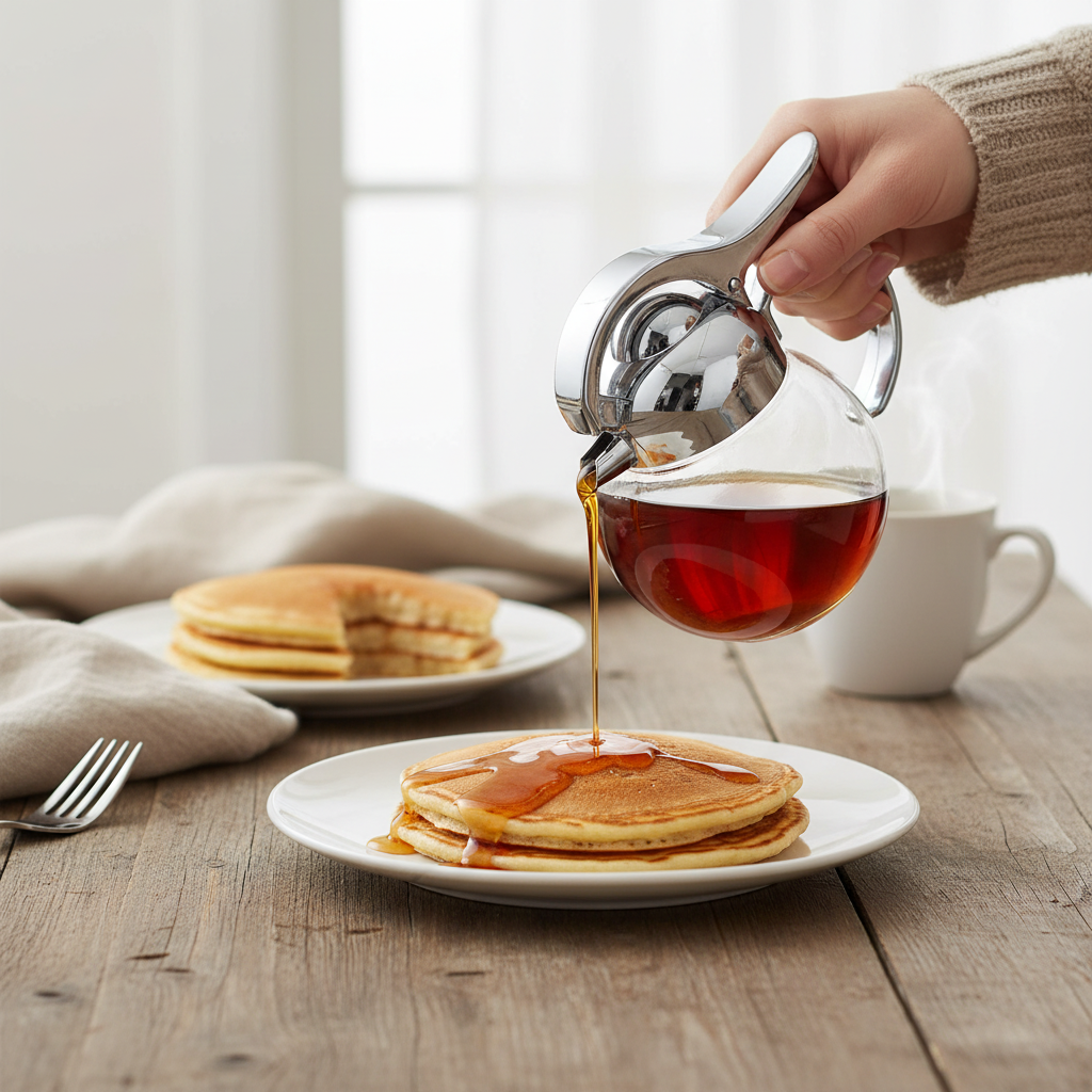 Kadra Kitchenware - Vendita all'ingrosso Dispenser olio/aceto - Millvado - Dispenser rotondo per zucchero/sciroppo in vetro, 10 oz1