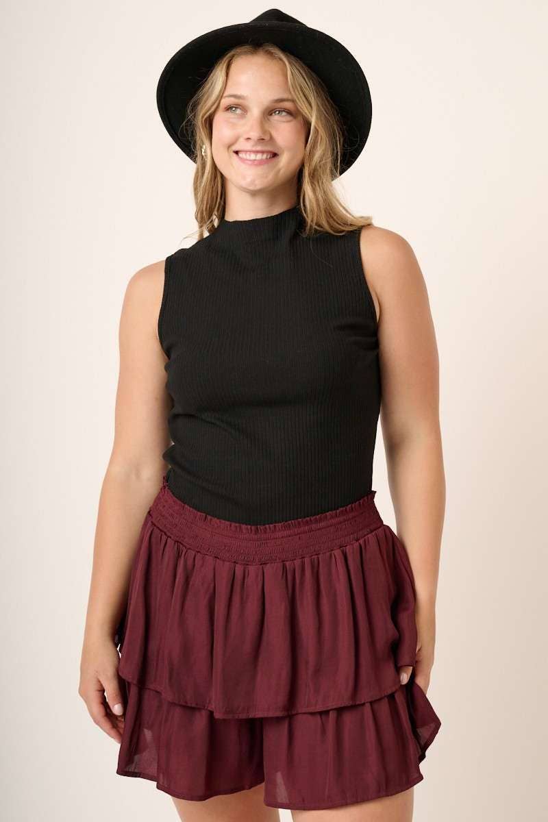 mittoshop – Großhandel Strickoberteil – Damen – J14529PL - PLUS ÄRMELLOSES TOP AUS RIPPSTRICK MIT SCHNITTKANTE UND STEHKRAGEN7