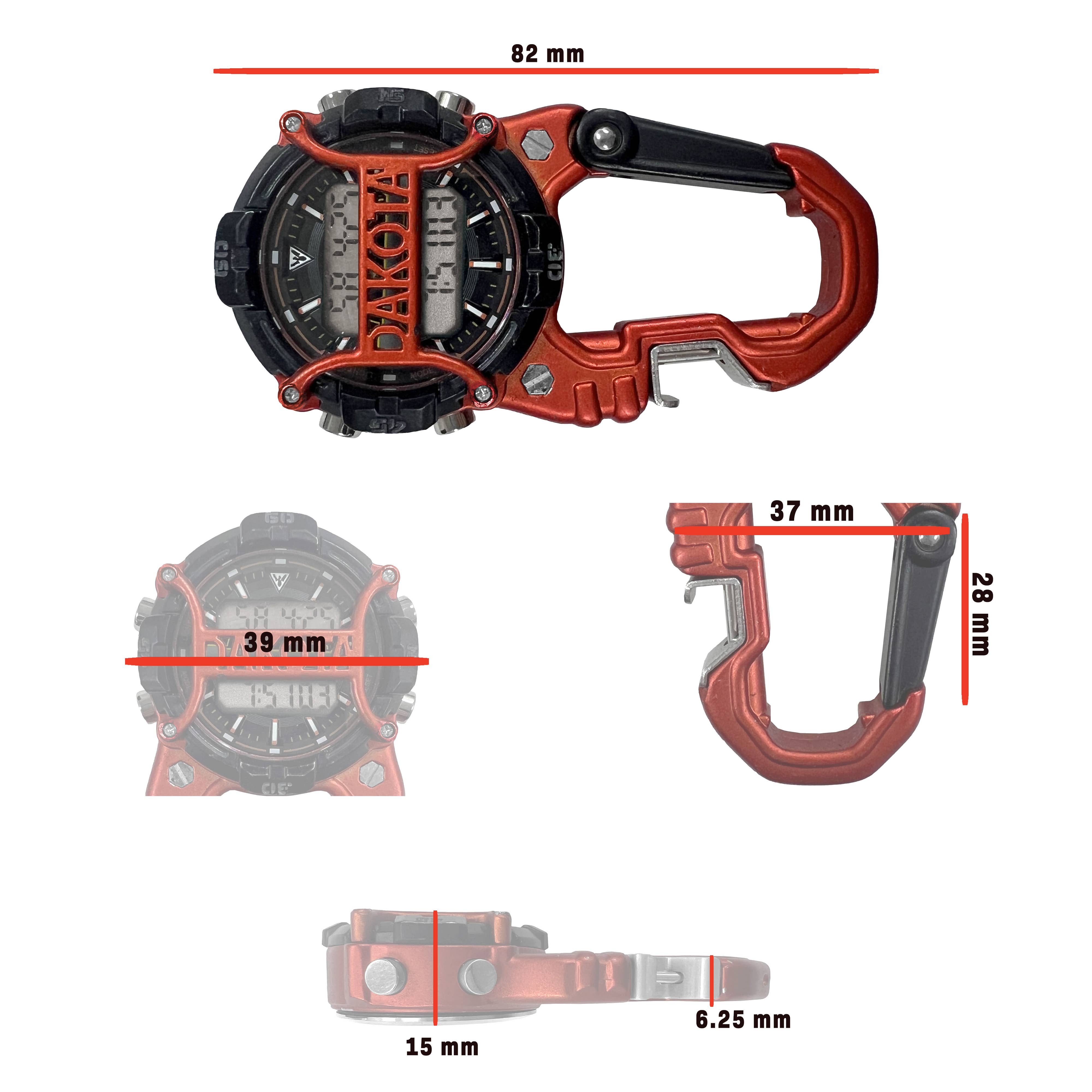 Dakota (Dakota Watch Company) - Vendita all'ingrosso Orologio da tasca - Unisex - Dakota Digital Cage Clip – Orologio da tasca da uomo, Arancione5