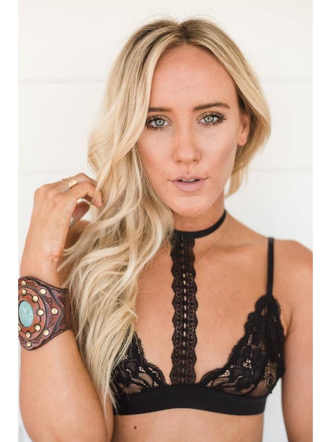 Dusti Lace Choker Bralette - Black for wholesale on Faire