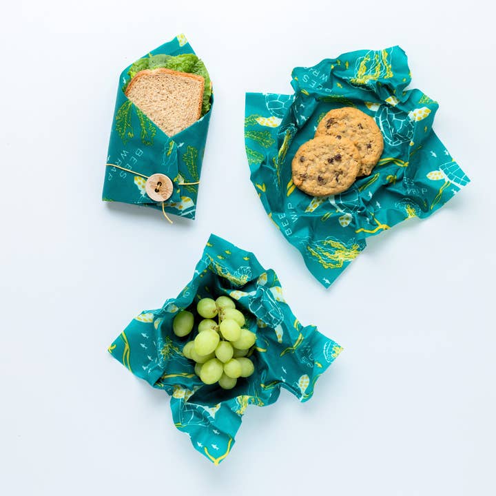 Lunch 3 Pack - Oceans Print for wholesale by Bee's Wrap
