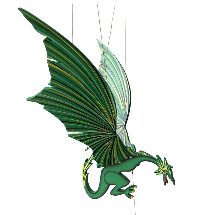 Dragon Flying Mobile - Green for wholesale by Tulia's Artisan Gallery