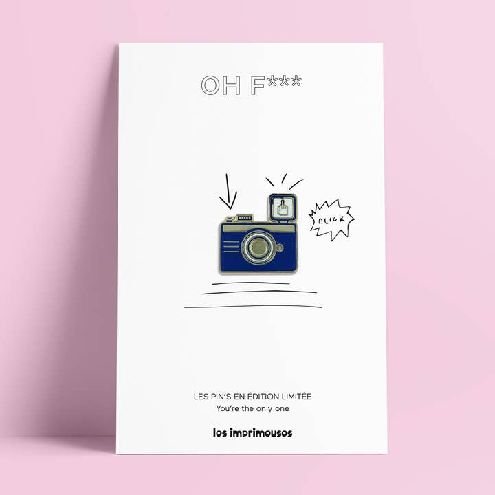 LES IMPRIMEUSES - Wholesale Lapel Pin/Button - "Camera Pin 'Oh F*ck!' – Limited Edition – Les Imprimeuses"0