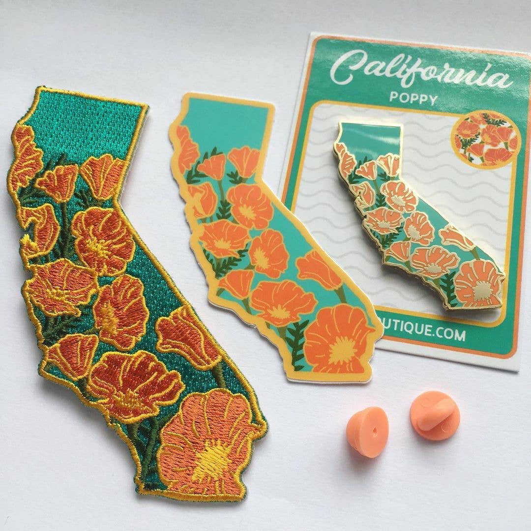 Lil Boat Boutique - Wholesale Sticker - California Poppy 3" Vinyl Sticker State Flower Series5