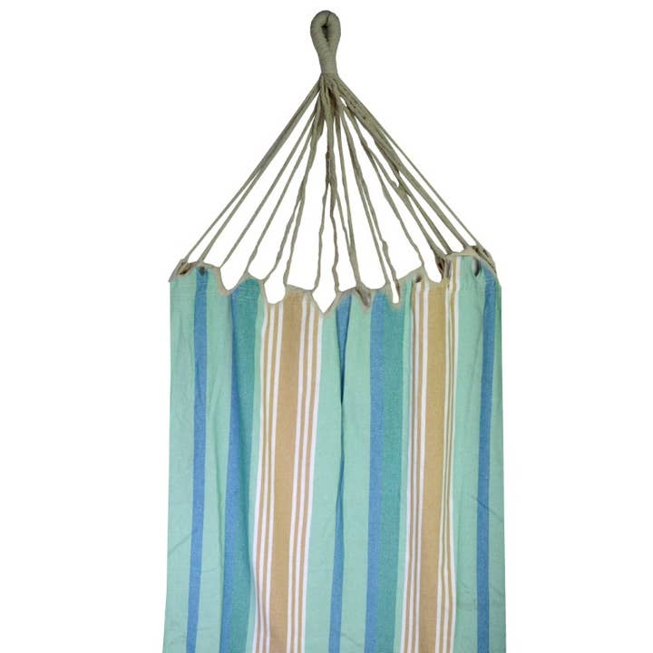 Aqua Green Striped Fabric Hammock With Bag CM200x100 for wholesale on Faire2