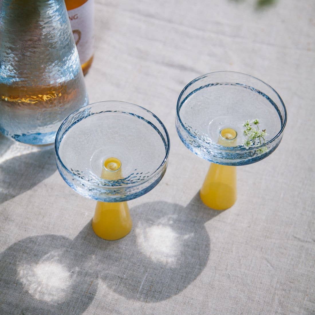 Brût Home and Glassware - Vente Verres à cocktail/alcool - Coupe à Champagne Claude | ensemble de 2 | bleu/topaze3