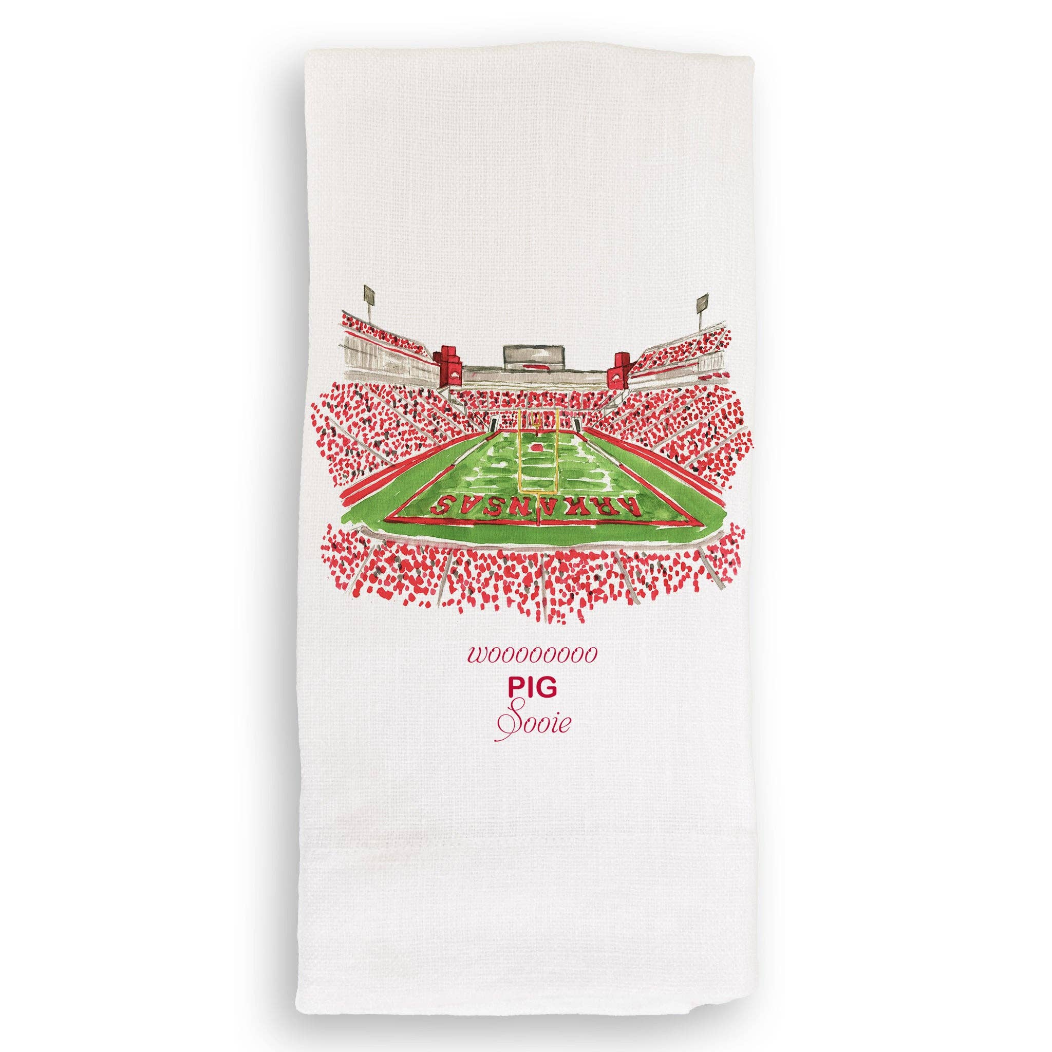 French Graffiti - Wholesale Tea Towel - Fayetteville, Arkansas Stadium with Quote2