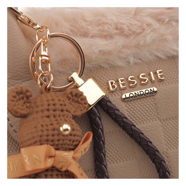 Bessie London - Wholesale Top Handle Bag - Women's - TEDDY FURRY BARREL BAG7