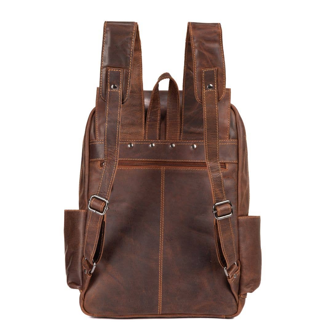 Greenwood Leather - Wholesale Backpack - Unisex - Leather Vintage Backpack Scott- Unisex GW68095