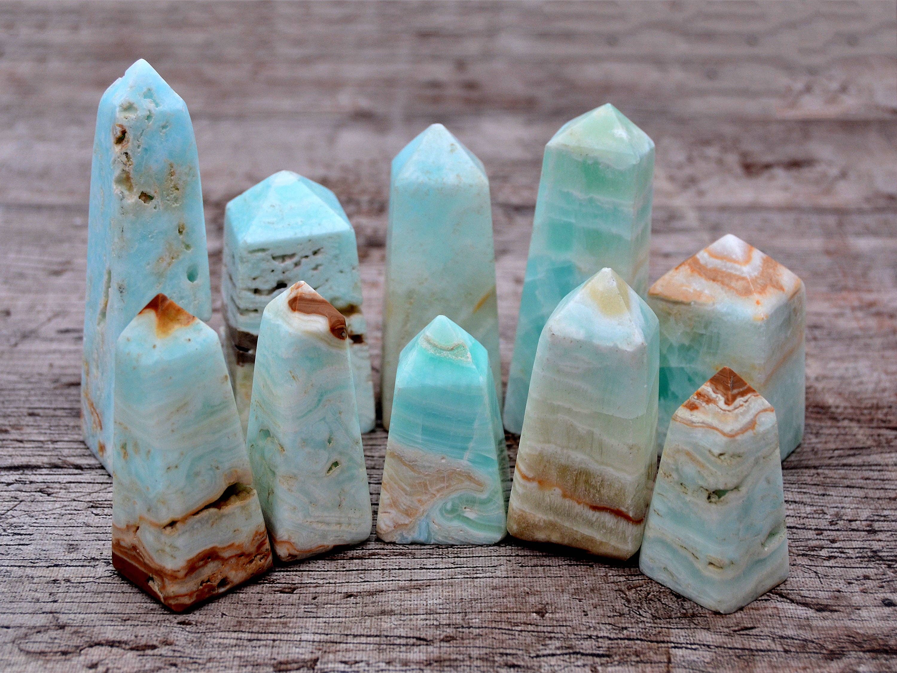 Kaia & Crystals - Wholesale Spiritual stone/crystal - Caribbean Calcite Towers (4-7 Pcs)  1 Kg Lot2
