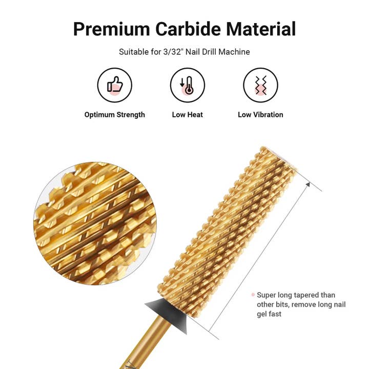 melodysusie - Wholesale Nailcare Set - Super Long Tapered Tungsten Carbide Nail Drill Bits