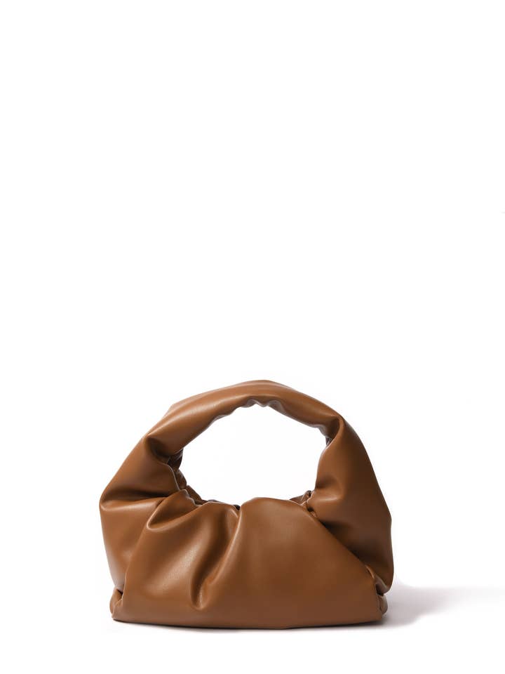 Mala croissant marshmallow em pele macia, Caramel por atacado de Bob Ore Blue Collection