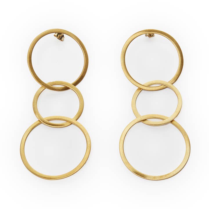 Ineinandergreifende kreisförmige Ohrhänger für den Großhandel von Lilian Syrigou