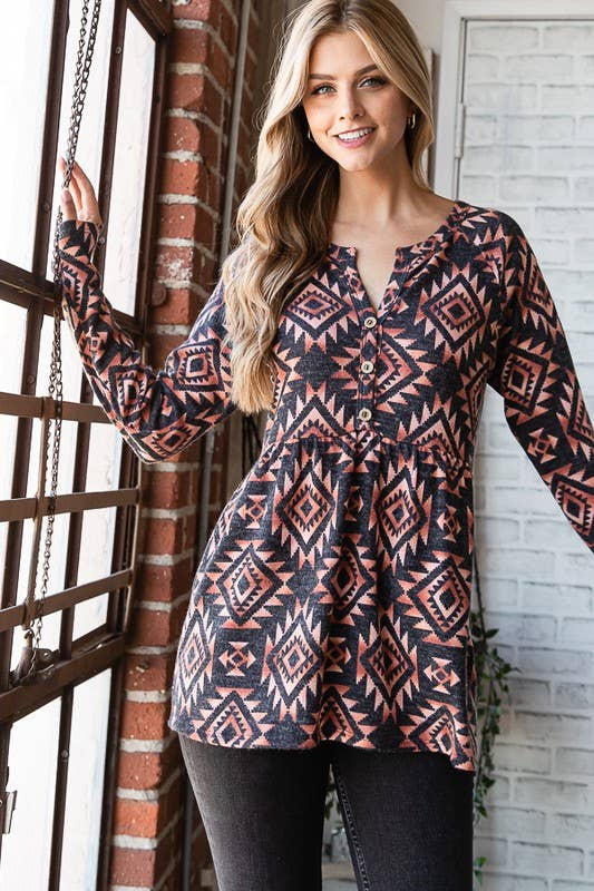 ROUGE/MULTI TOP DE POUPÉE AZTÈQUE MULTICOLORE ET6755-25 en vente sur Faire9