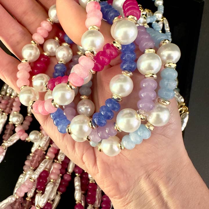 Traci's Beads - Wholesale Beaded Bracelet - Lowcountry Pearl Bracelets, 5 Colors5