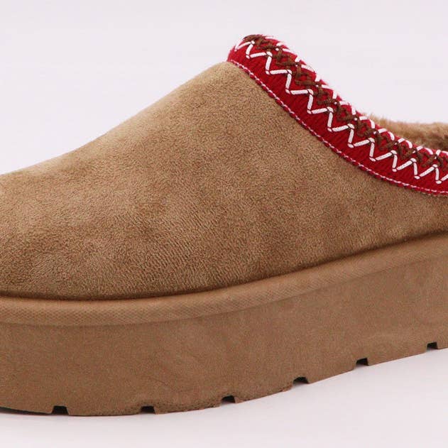 Bamboo FROSTY-72 Women Thick Bottom Embroidered Fur Lining Cozy Slippers for wholesale by Mars Sky Shoes Wholesale