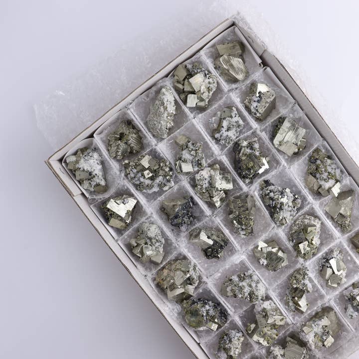 Pyrite Flat of 35 for wholesale by Mi Esperanza Minerals