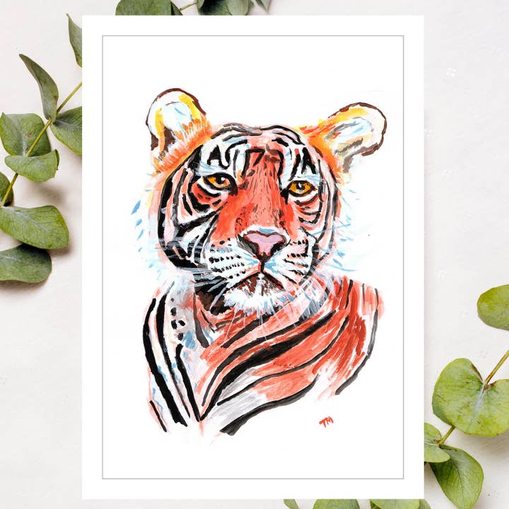 Tiger Print - A4 Wall Art - from Original Acrylic Painting for wholesale by Patricia Grace Art