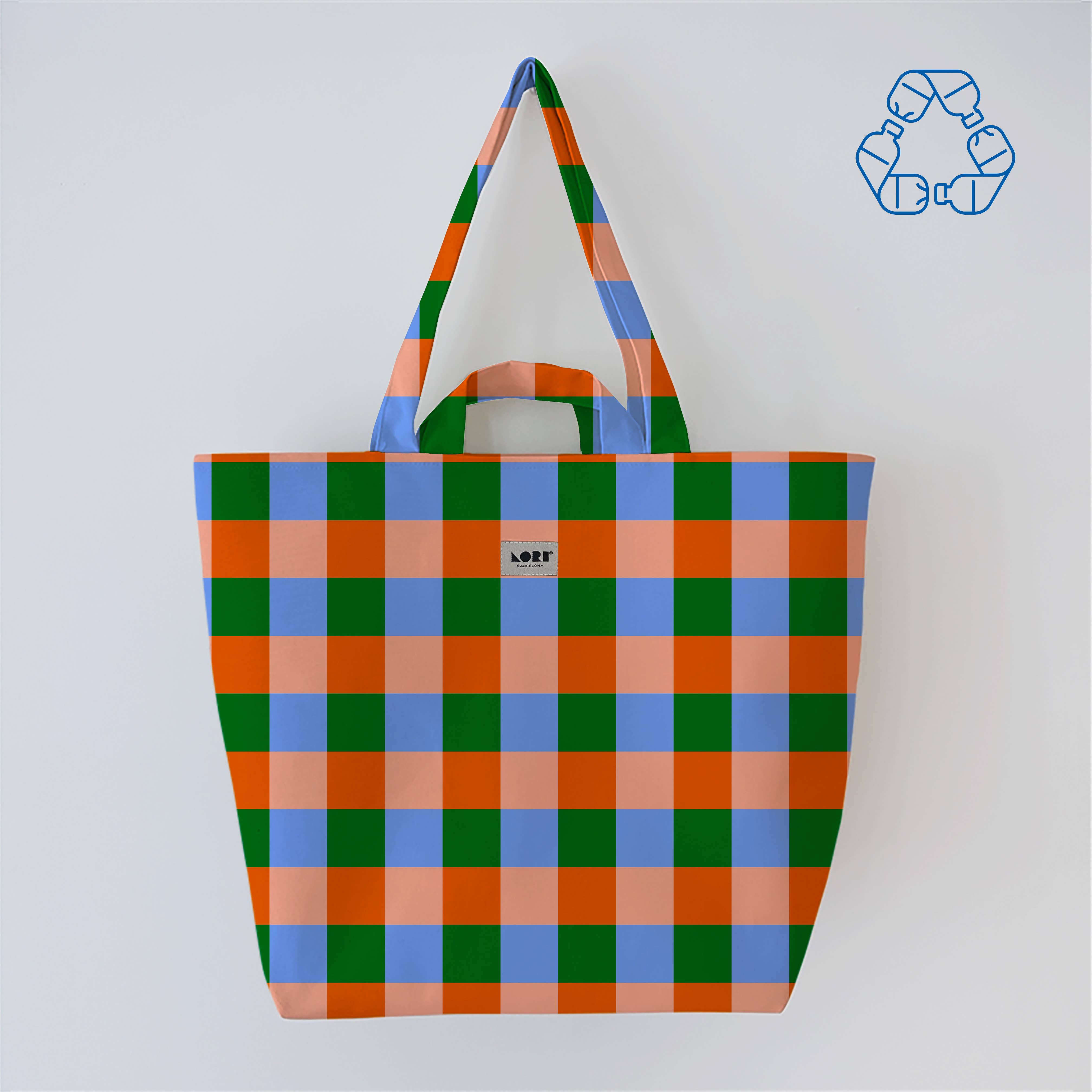 Lori Barcelona - Wholesale Tote Bag - Women's - VICHY Checkered Handle Bag Color16