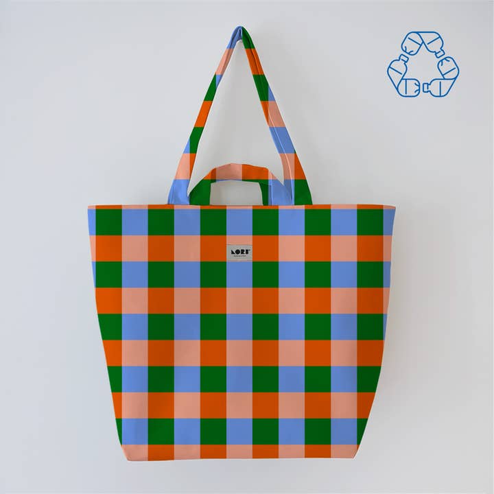 Lori Barcelona - Wholesale Tote Bag - Women's - VICHY Checkered Handle Bag Color16