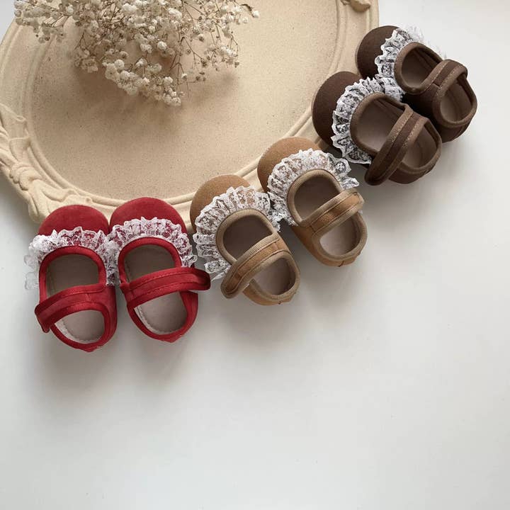 Chaussures de marche antidérapantes à semelle souple pour bébé fille avec décoration en dentelle pour le printemps et l'automne. pour la vente par MyKids-USA®