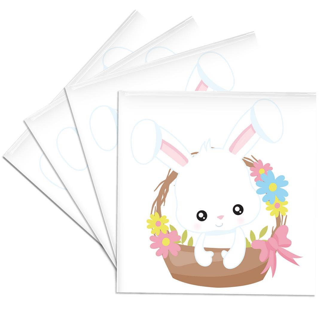 3dRose - Wholesale Coasters - 3dRose, Cute White Easter Bunny In An Easter Basket Illustration, Coaster0