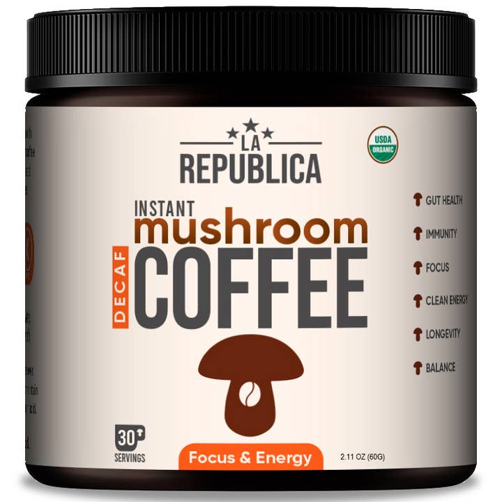 La Republica Coffee - Wholesale Instant Coffee/Espresso - La Republica USDA Organic DECAF Mushroom Coffee