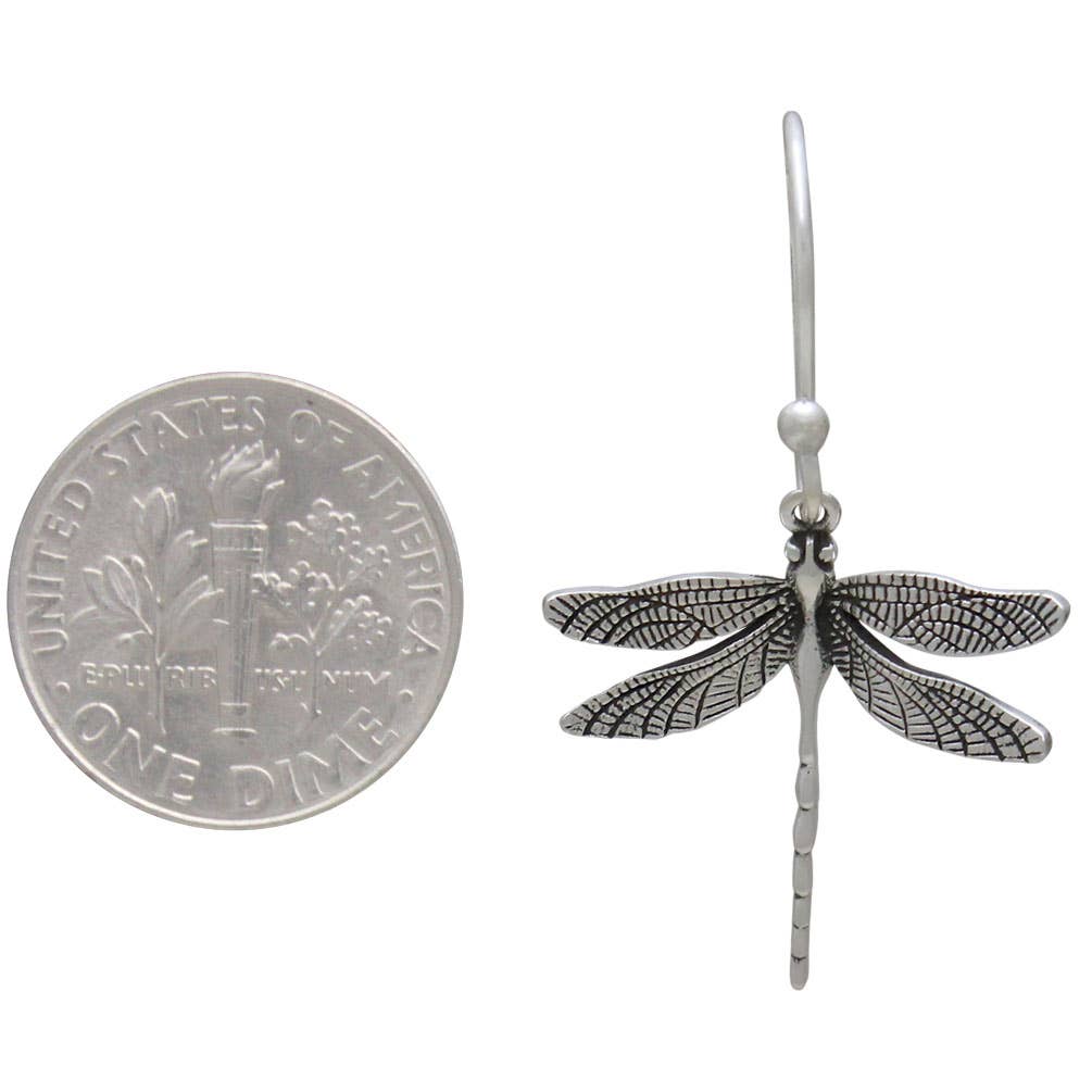 Nina Designs - Wholesale Dangle Earrings - Sterling Silver Dragonfly Dangle Earrings 35x20mm2