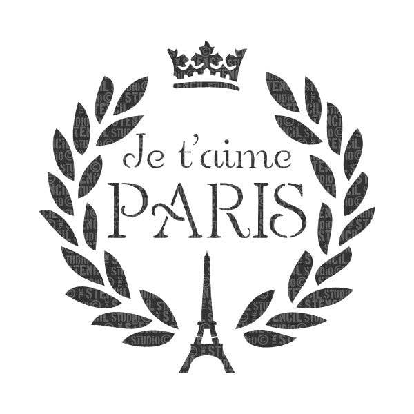 Je t'aime Paris Stencil for wholesale by The Stencil Studio