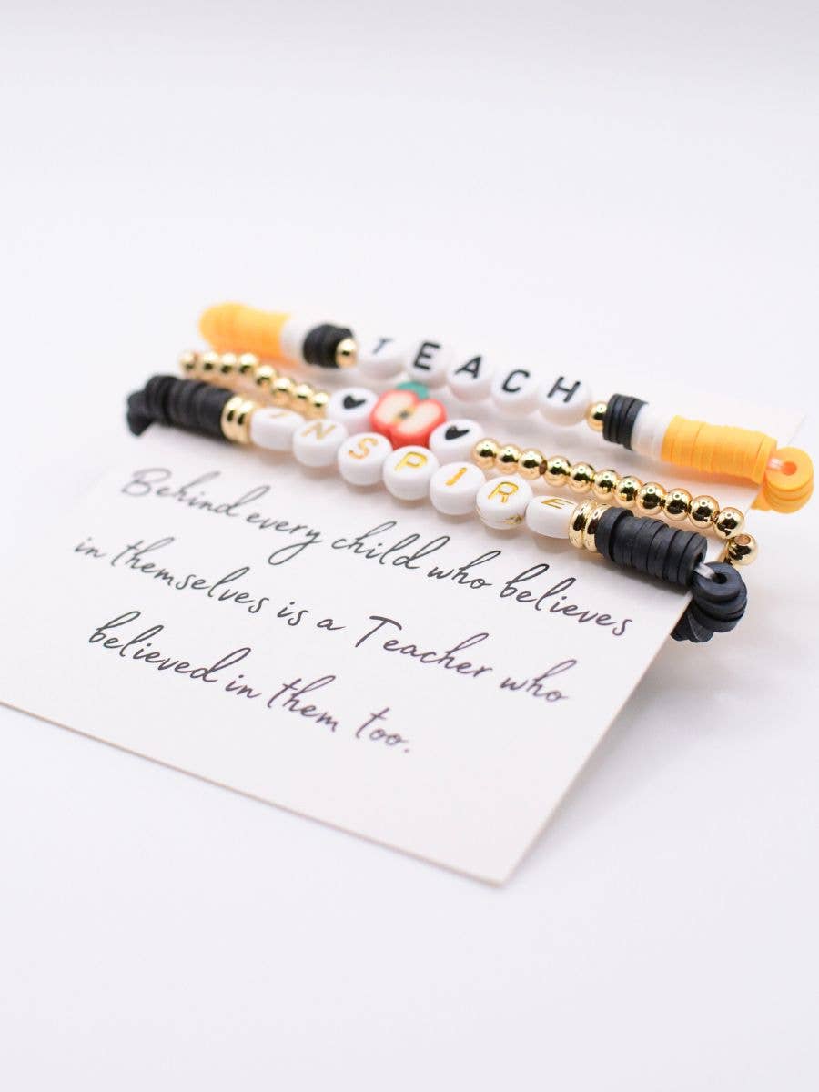 Two and Crew - Faith Based Jewelry & Gifts - Wholesale Jewelry Set - Teach Love Inspire - Teacher Bracelet Thank you Gift Jewelry11