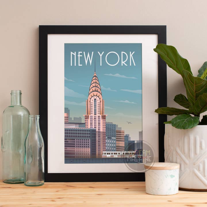 Impression de la ville de New York, horizon de la ville de New York, art de la ville de New York, affiche de la ville de New York, aquarelle de la ville de New York, voyage artistique de New York5 pour la vente par DreamMachine Prints