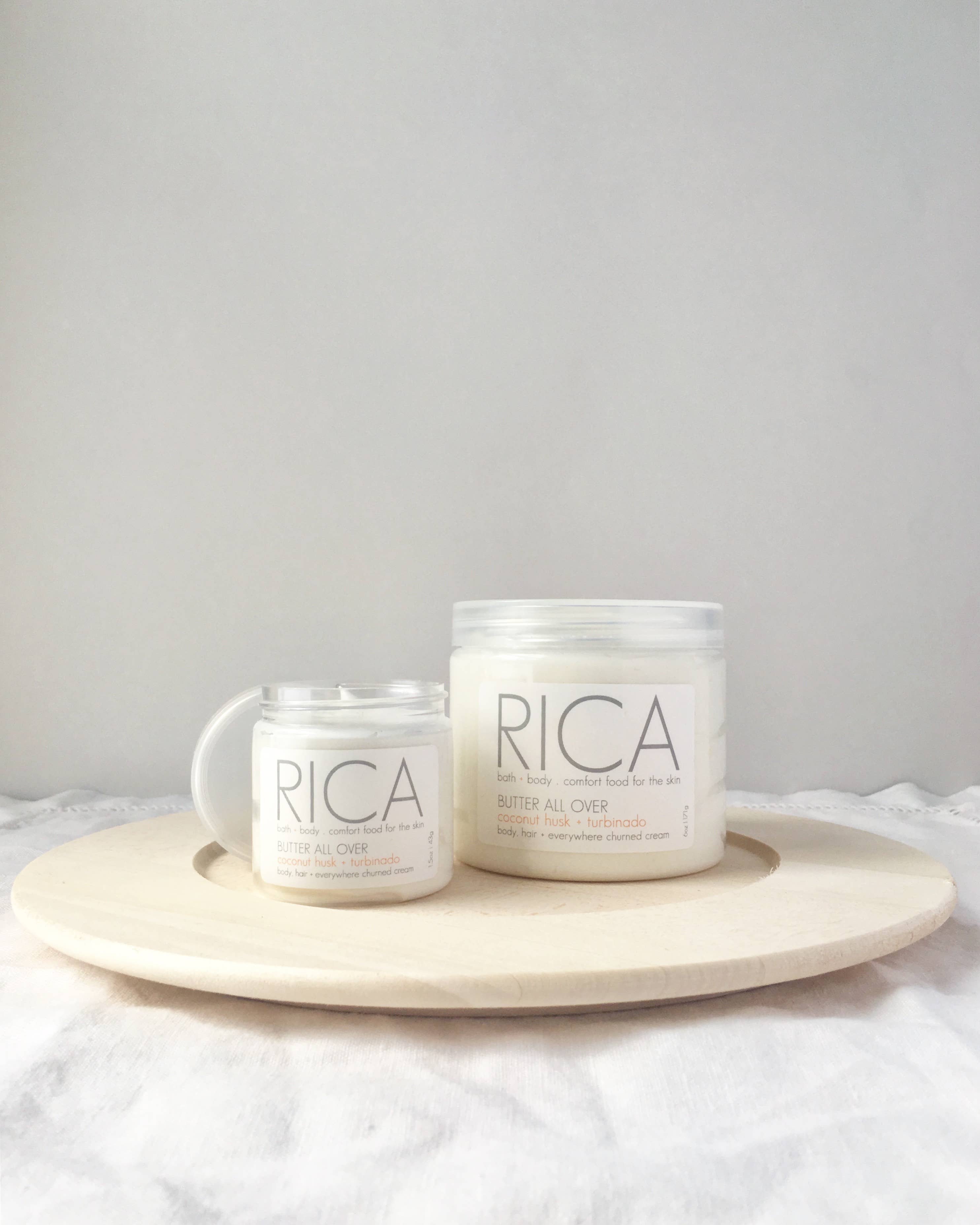 RICA bath + body - Wholesale Body Balm/Butter - Butter All Over, 6 oz, Coconut Husk + Turbinado2