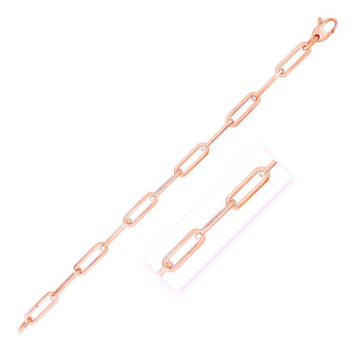 14K Rosaguld Bred Papirclipskæde (6,10 mm) for engroshandel hos RubyAnn Jewelry