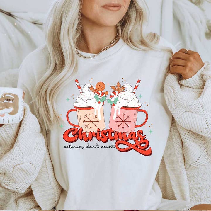 Jul Kalorier tæller ikke sweatshirt for engroshandel hos Glittering South