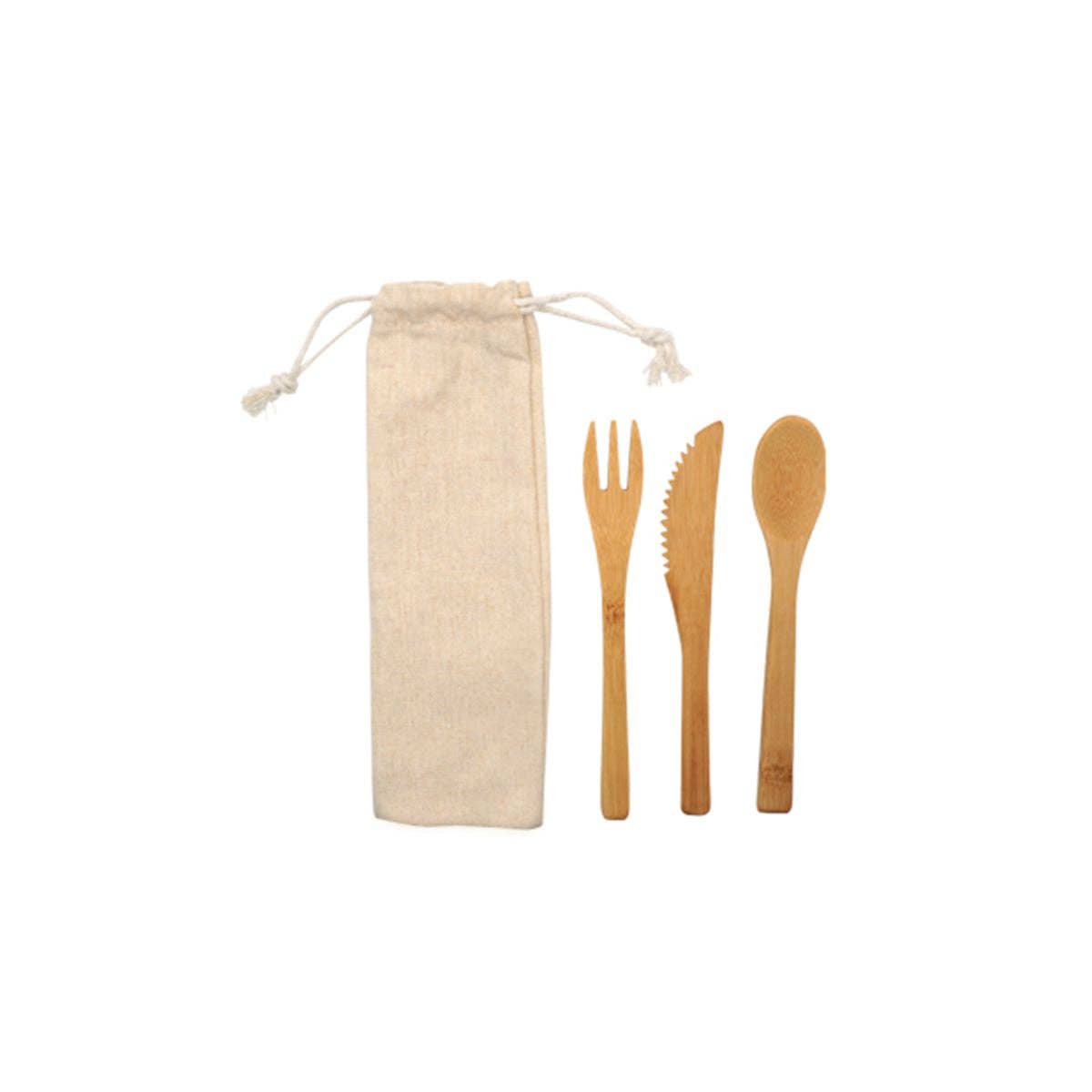 Zenker - Wholesale Assorted Cutlery Set - Reusable bamboo cutlery set + cotton bag Fackelmann Move0
