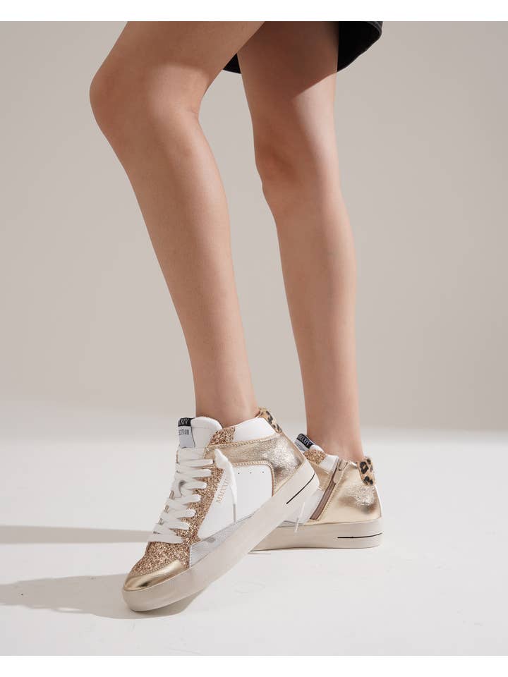 CEREZA - Wholesale Lifestyle Sneakers - Women's - Women's High-cut Platform Sneakers with with glitter detail11