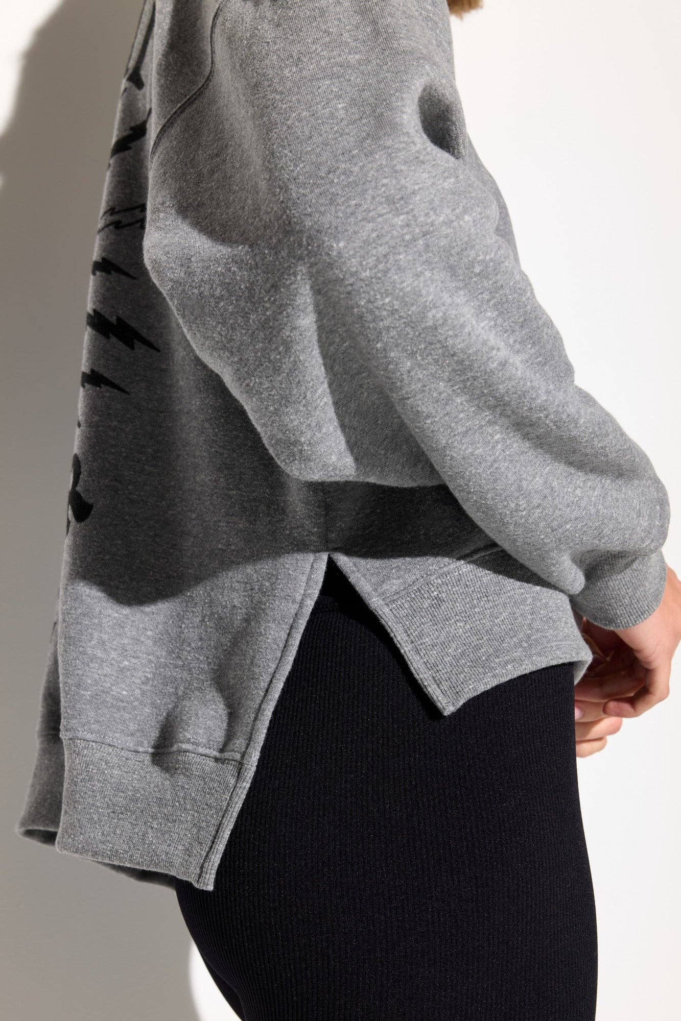 HEATHER GREY El Tigre Bex High-Low Crew for wholesale on Faire5