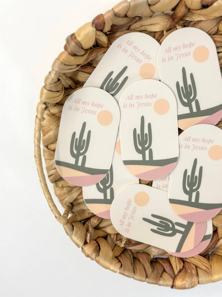 All my hope is in Jesus sticker, Christian laptop stickers for wholesale by Grow in Grace