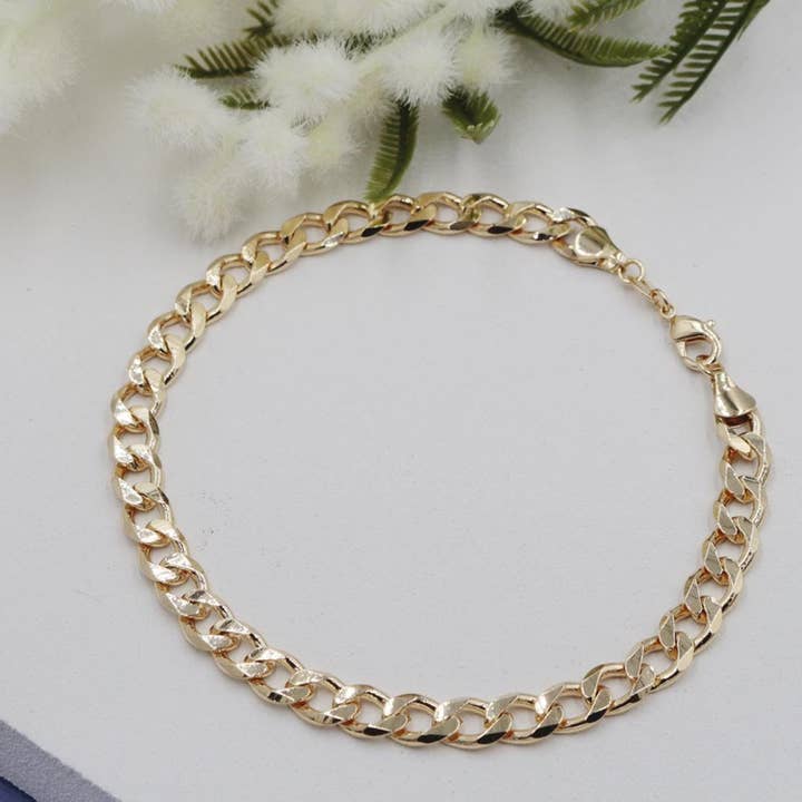 Cuban Link Flat Chain Anklet 6mm for wholesale by Cherie by Cherie