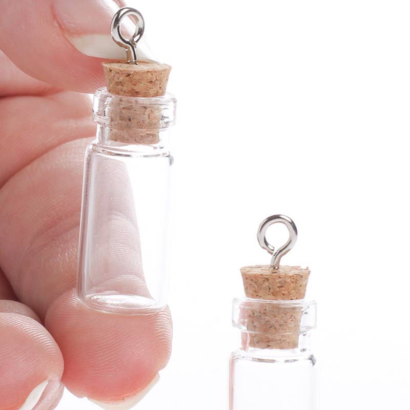 Factory Direct Craft - Wholesale Decorative tabletop object - 1-1/2" Miniature Corked Glass Bottle Charms2