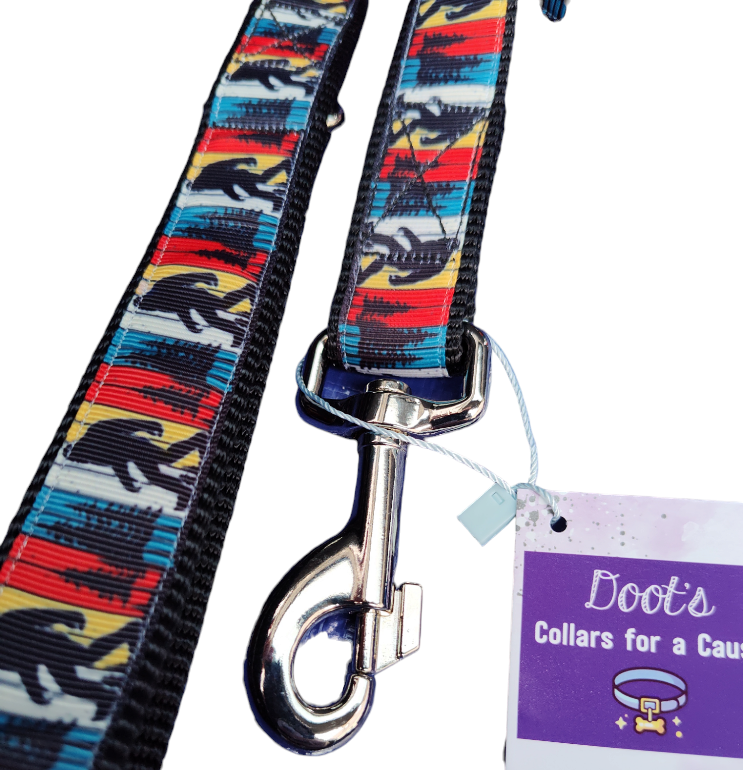 Doot's Pet - Collars For A Cause - Wholesale Pet Collar - Dog - Bigfoot Sasquatch Black Nylon Dog Collar MD, LG, XL, Leash7